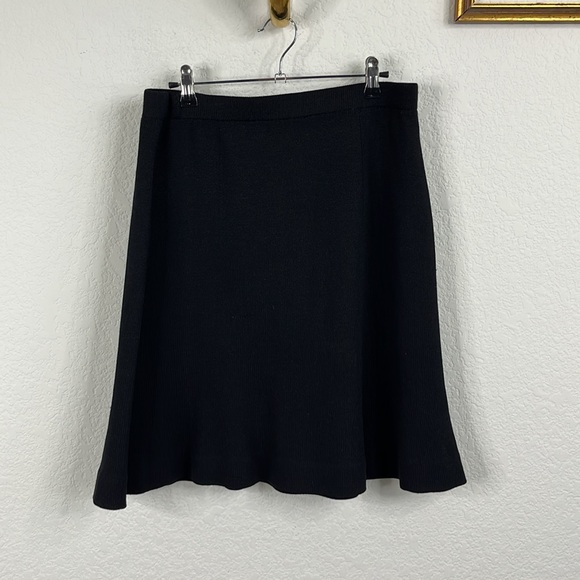 St John Caviar Santana Knit A Line Panel Knee Skirt - Picture 4 of 7